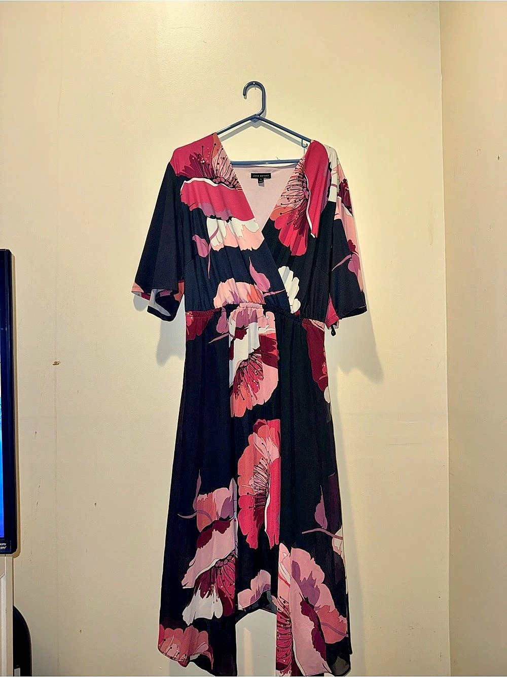 Lane Bryant Floral Maxi Dress in Black & Pink Size 18 Like New